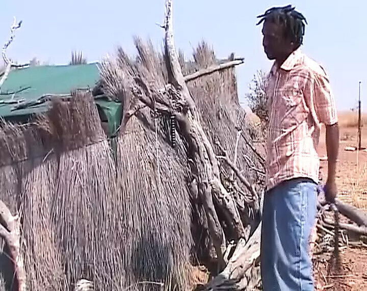 Superb ebony German slut fucked while being tied