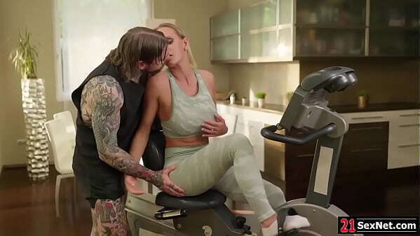 Busty girlfriend rimmed then fucked after workout