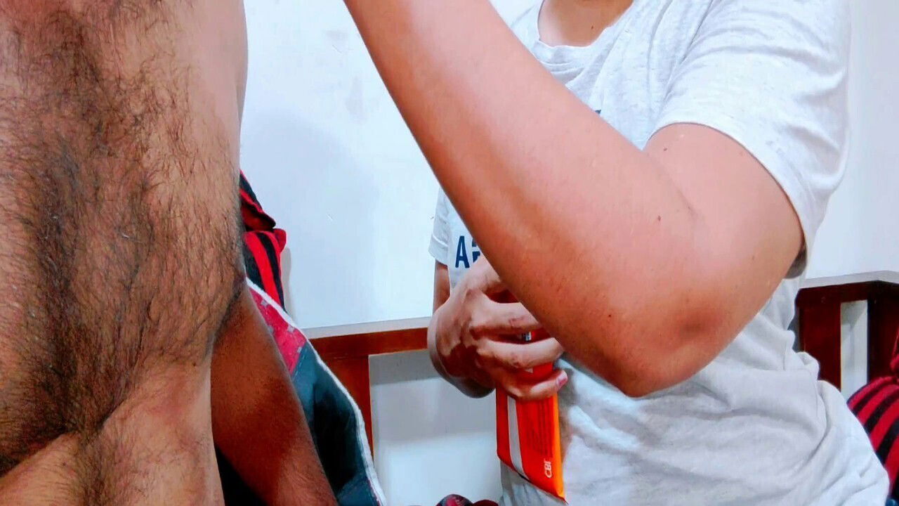 Young Lankan stepsister gives amazing head, swallows cum, handles