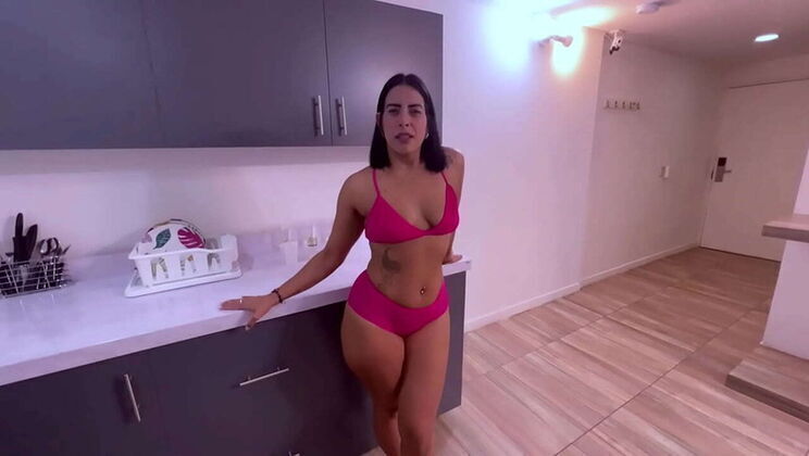 Amateur Latina Rides Huge Plumber