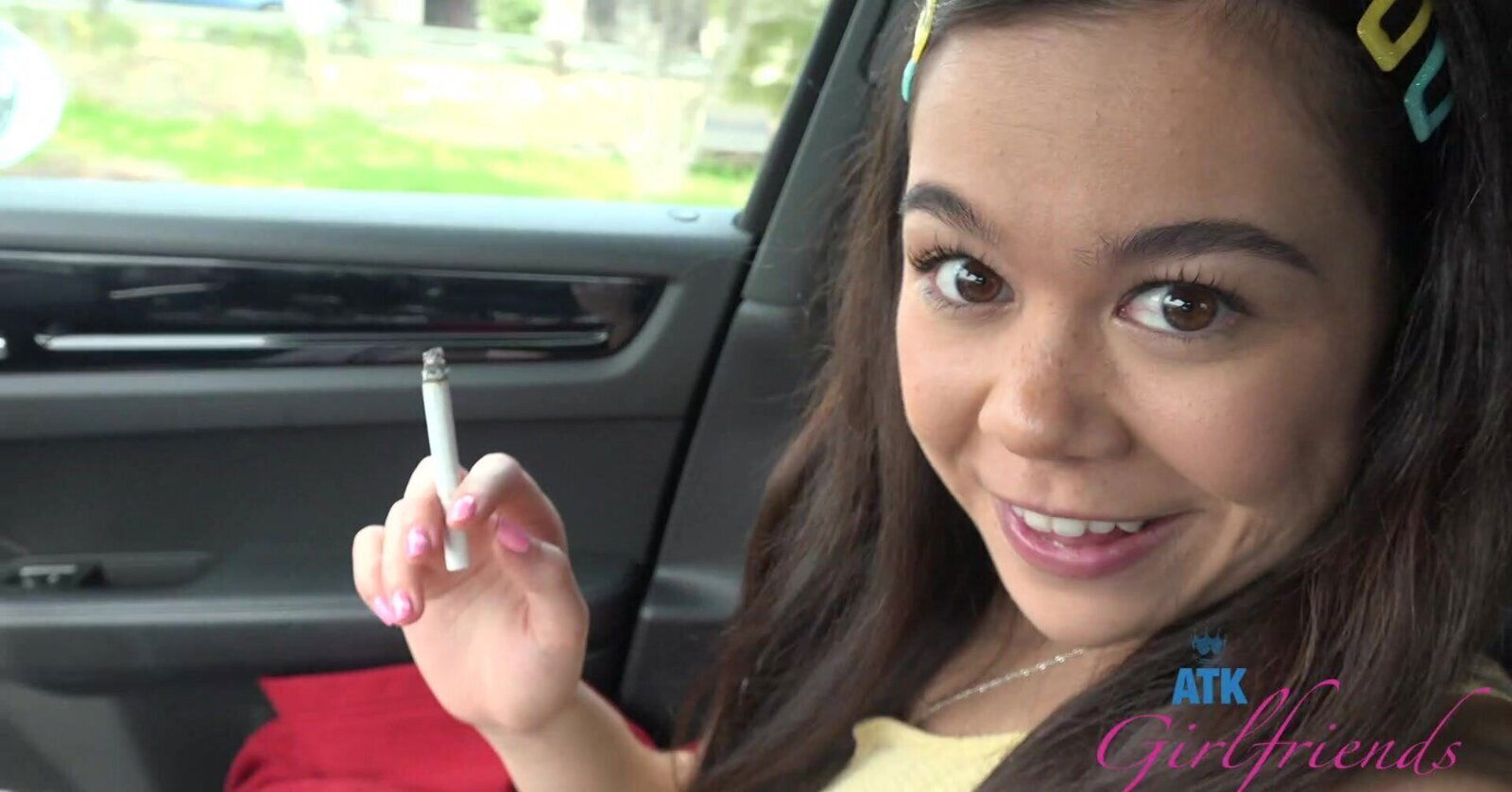 view Brianna Arson's shaved pussy stockings