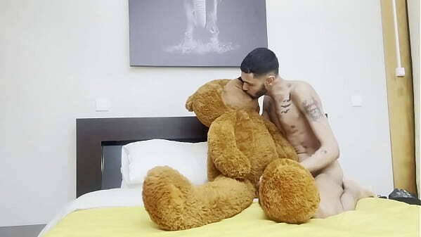 Having with teddy bear