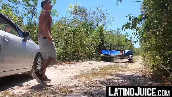 LatinoJuice.com Tattooed Latino Cain Gomez bred hard outdoors Robert