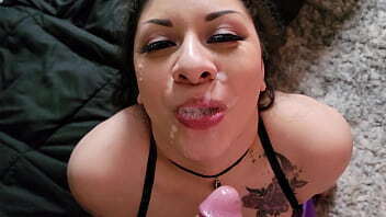 Cumpilation Liz Lucifer is a Cum Swallowing Latina Goth Whore that Loves Facials