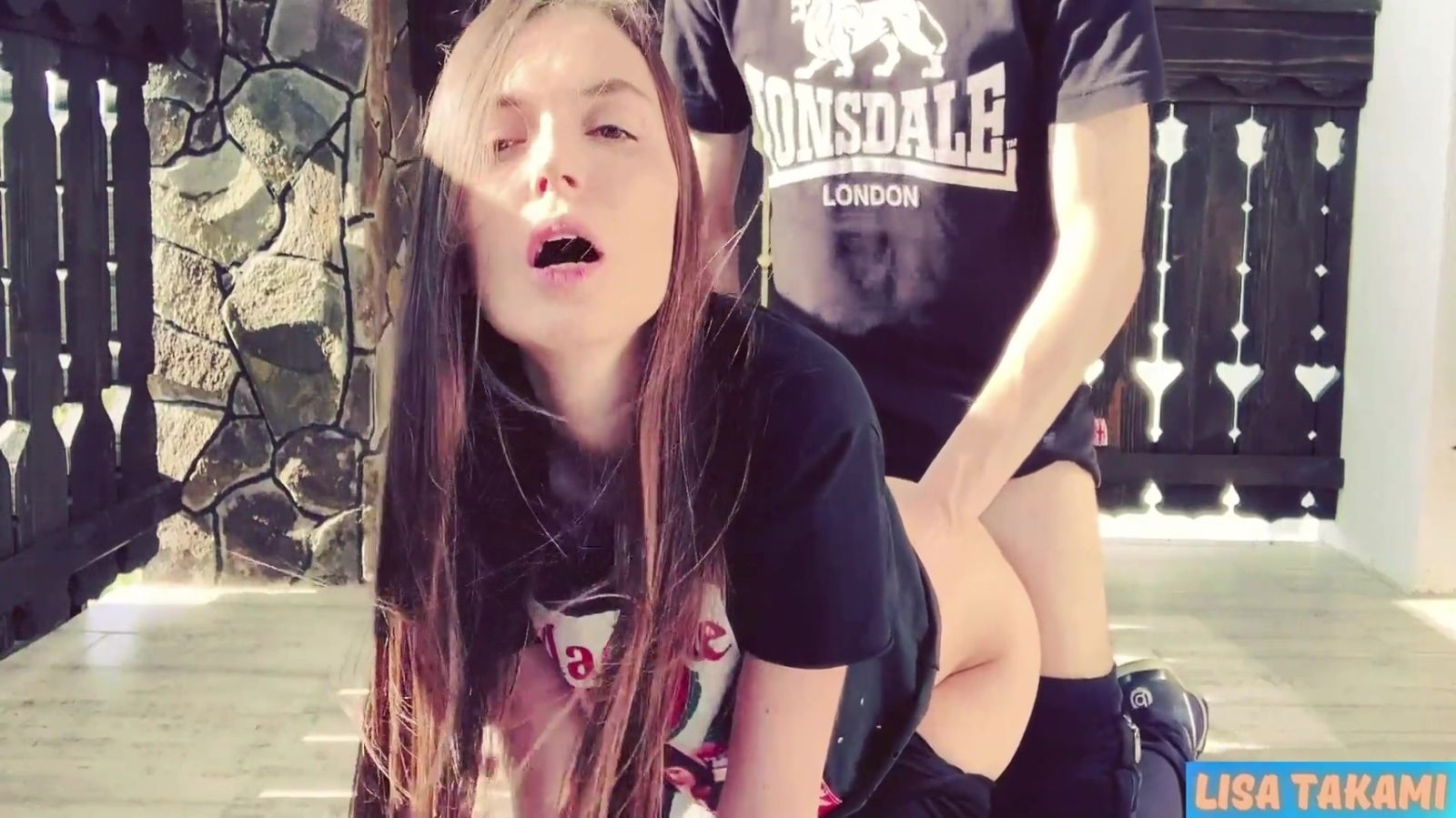 Step Sister Yoga Pants Gets Pussy Creampie Hotel Terrace Lisa Takami