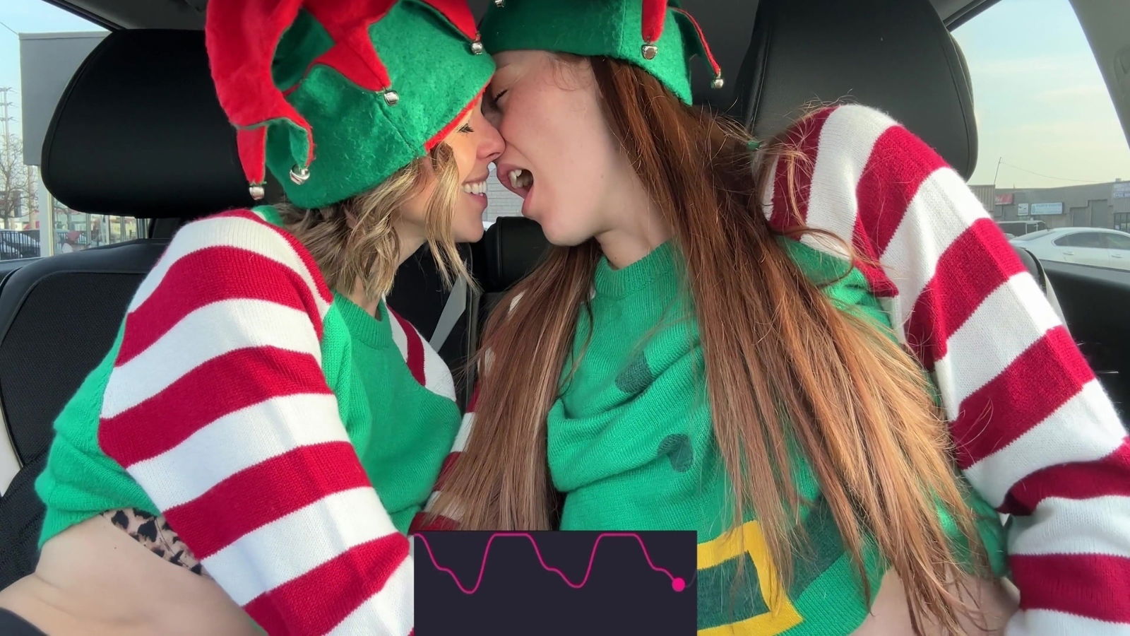 Nadia Foxx Horny Elves Cumming Drive Thru With Lush Remote Controlled Vibrators Featuring