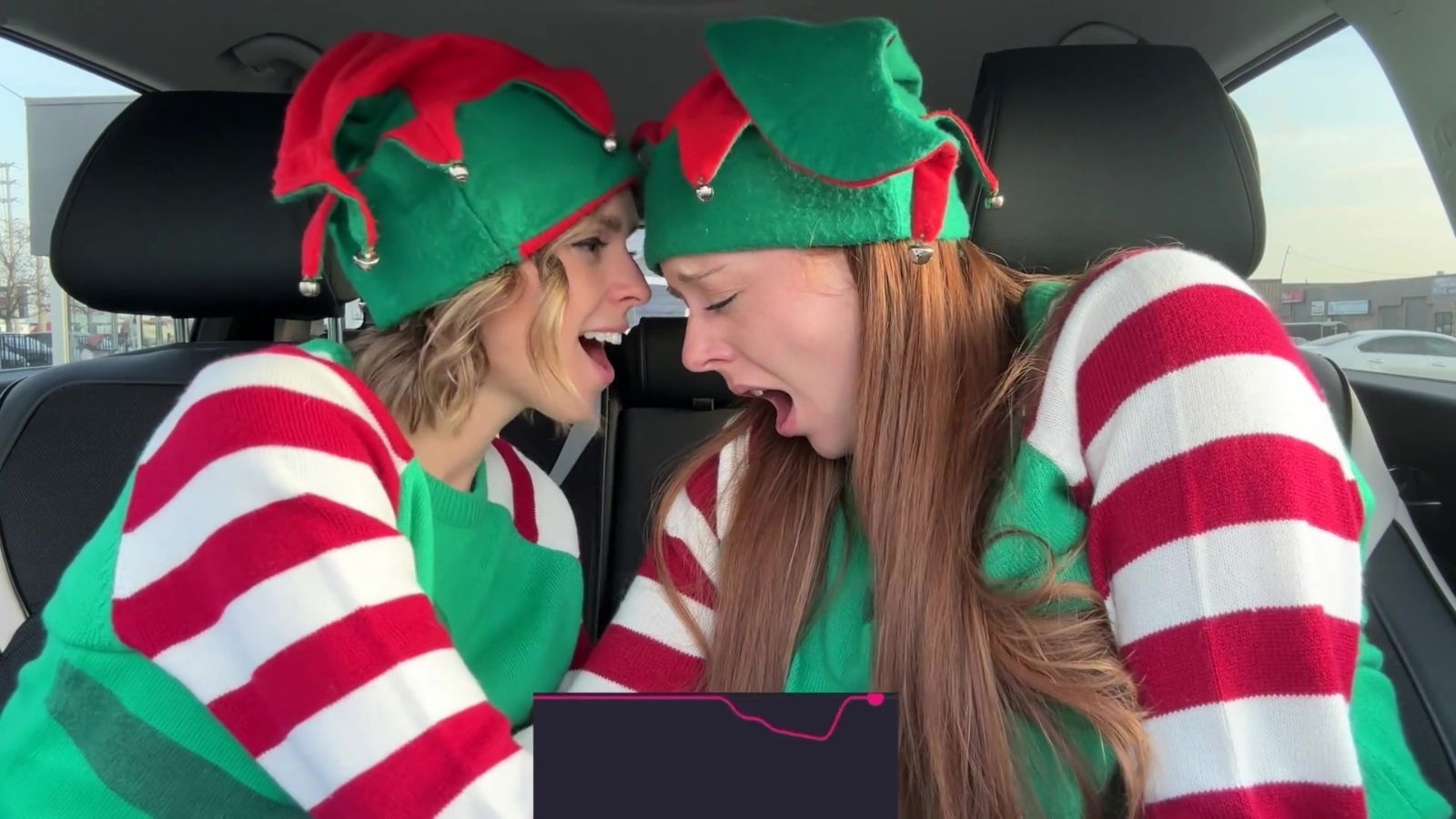 Horny Elves Cumming Drive Thru With Remote Controlled Vibrators With Serenity Nadia Foxx