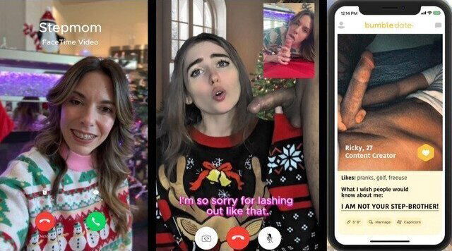 Modern Step-Family Christmas FaceTime