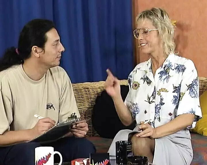 Mature German blonde rides dick like