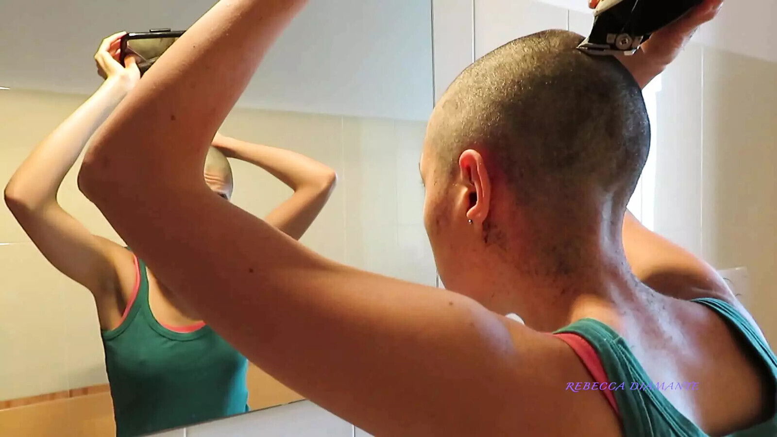 Italian Girl Shaves Head Zero