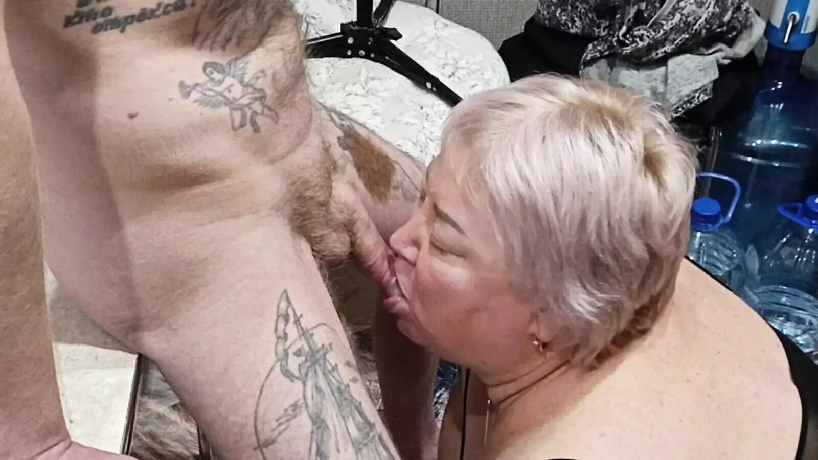 Mother-in-law sucks dick gets mouthful