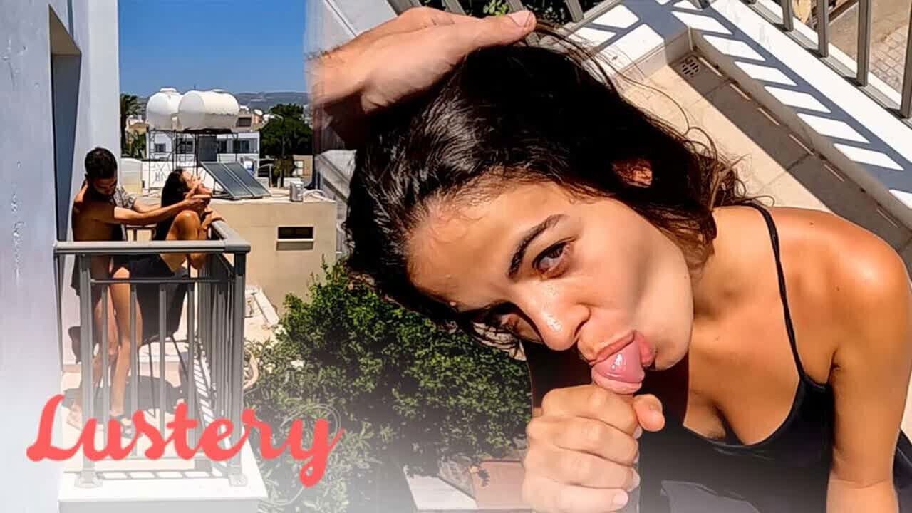 Spanish Amateurs Public Balcony Lustery