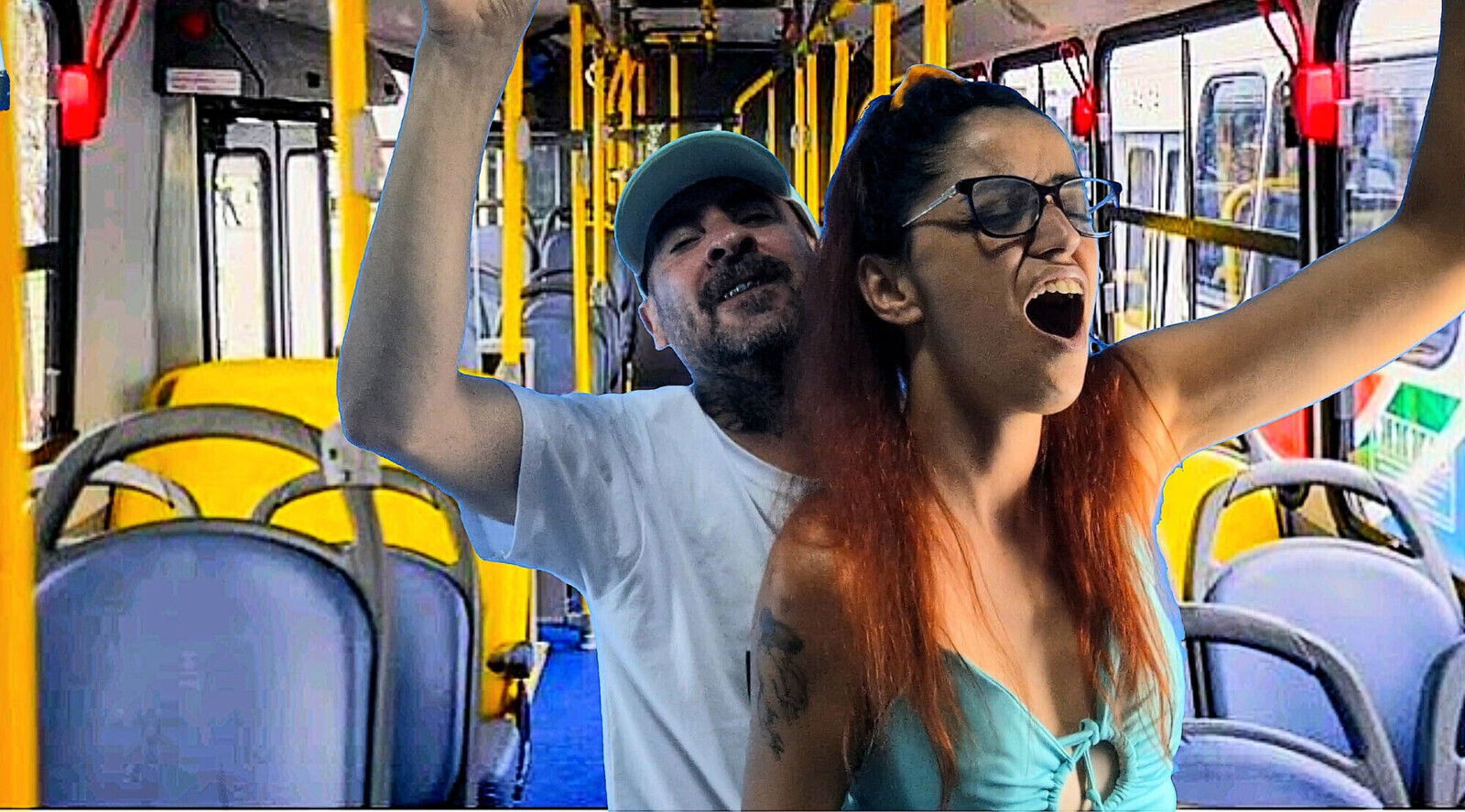 Student gets thigh fucked stranger inside transport.