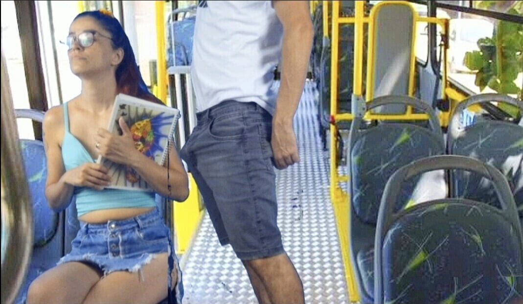Schoolgirl gets fucked inside public transport