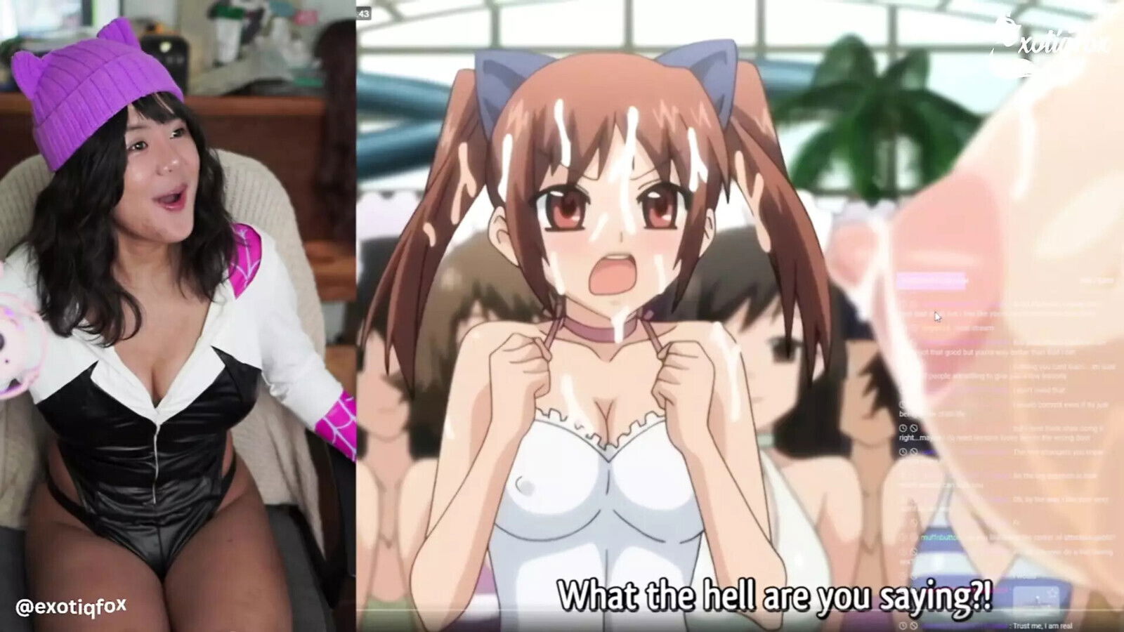 HOLY SHIT HE'S BREEDING EVERY GIRL NEIGHBORHOOD HAREM! ExotiqFox Solo Gooner Girl Hentai Reaction Livestream