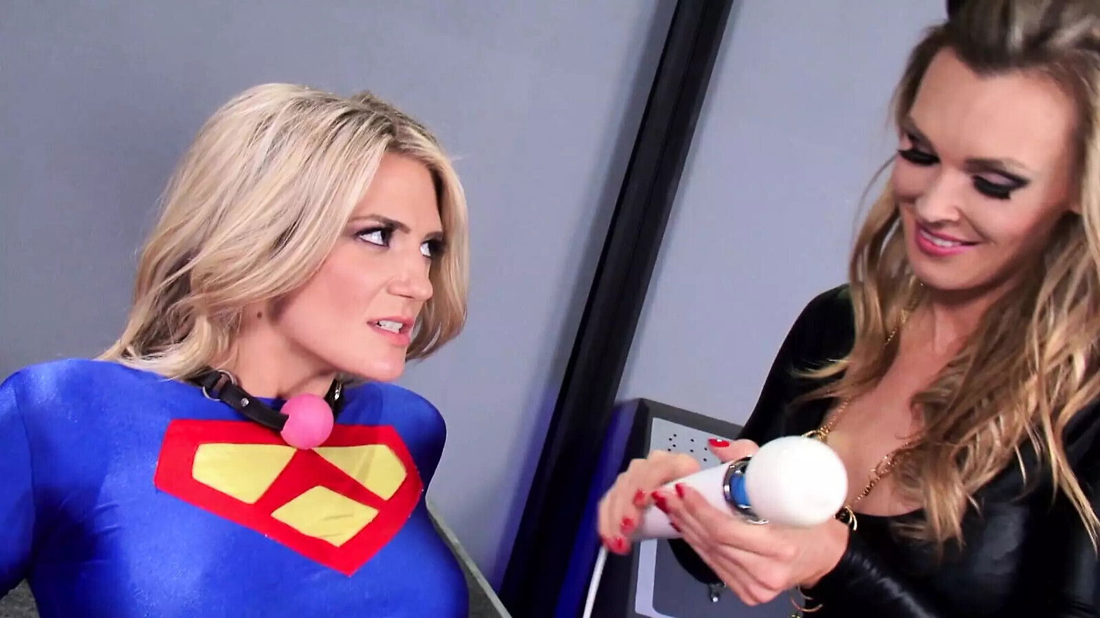 Stunning lesbo sluts trying toys cosplay action