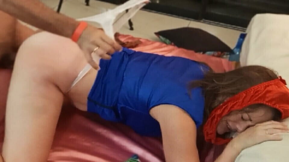 2358te(02) Amateur Slut, Lycra Dress, Satin Thong Rimming, Blowjob, Fuck, Cumshot