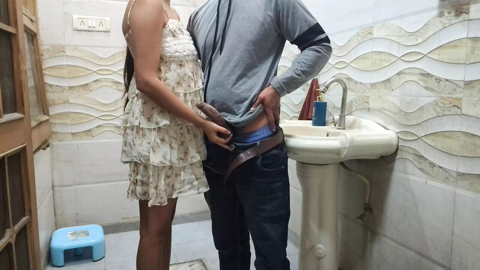 Desi Indian Step Father punishes young step daughter after smoking alone