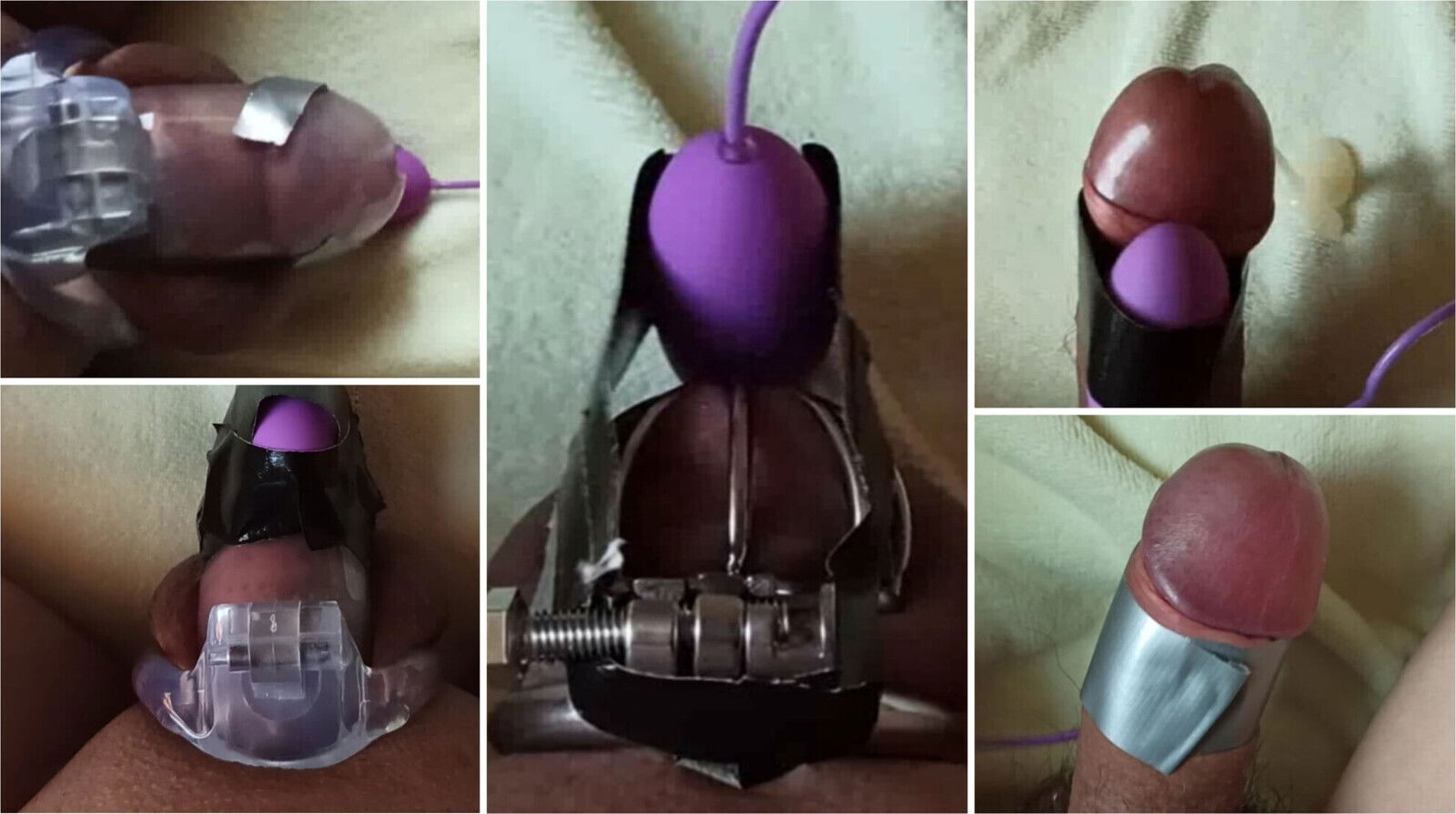 Locked cage can't cum, vibrator ejaculated