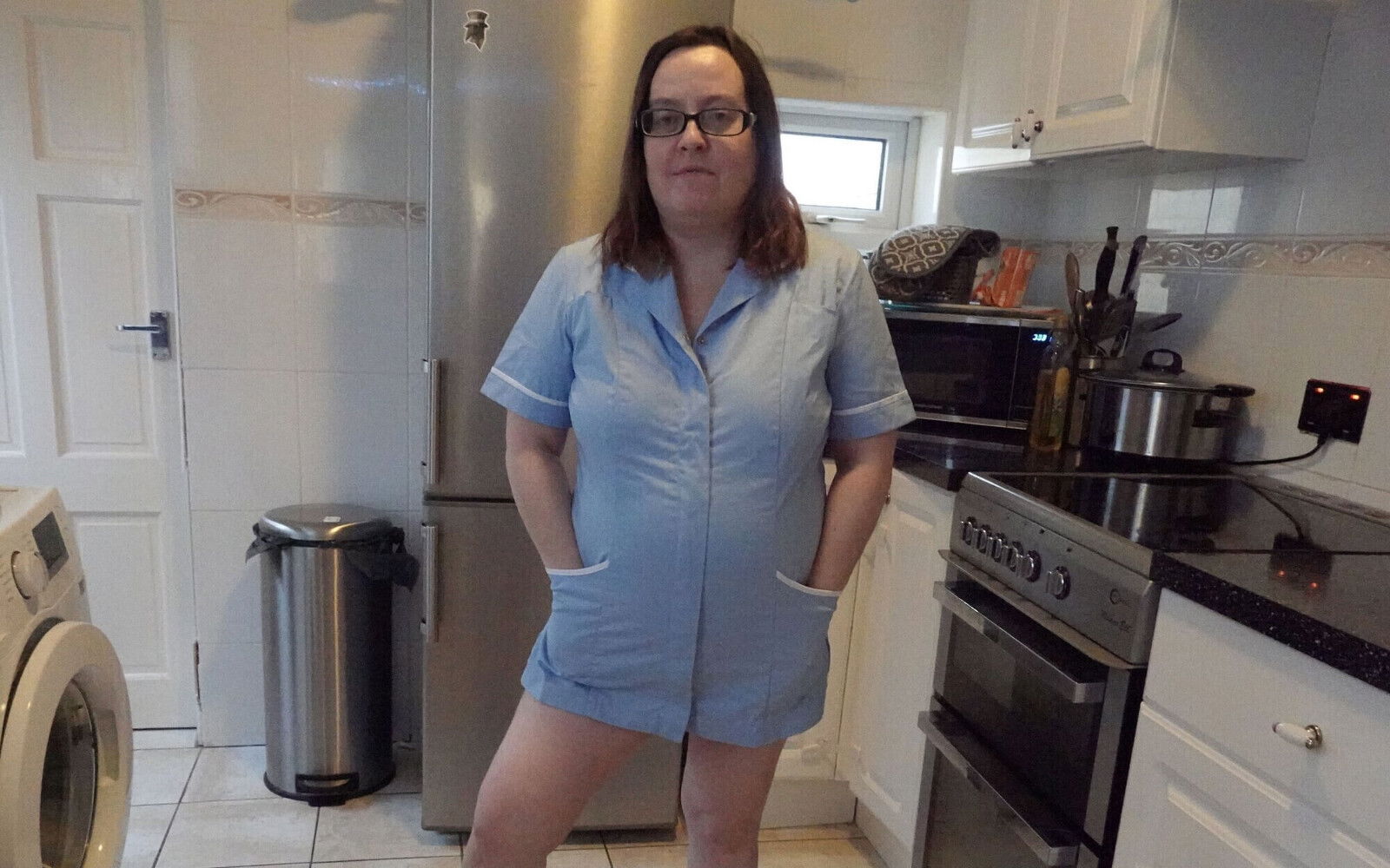 Naughty Nurse Stripping with Underwear