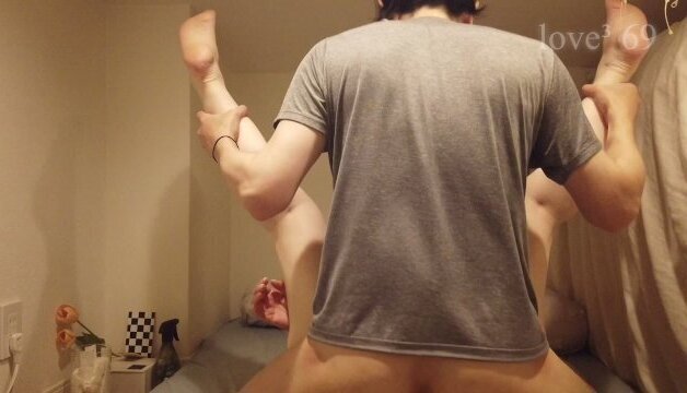 逆69からのスケベ熟女とのリアルSEX【別カメ後編】足上げ騎乗位からデカ尻バックでまたオナニー♡