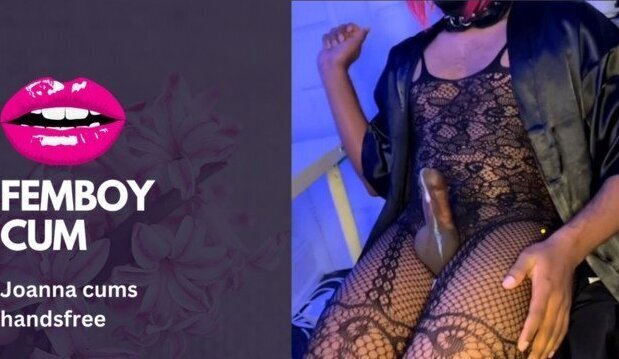 Joanna Sissygasm during live stream Slut Crossdresser Femboy Hands free Ruined orgasm