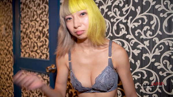 Blonde Japanese cutie takes first