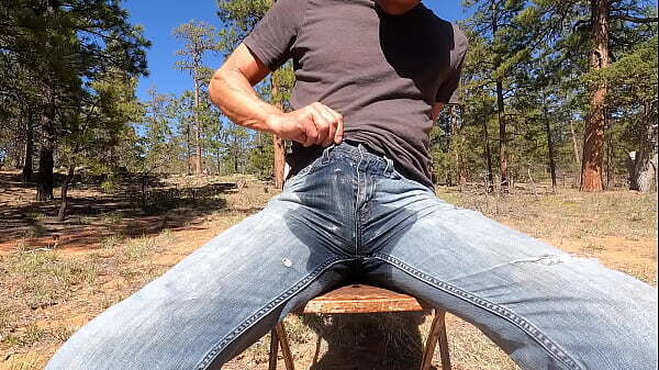 Pissing jeans jerking while camping