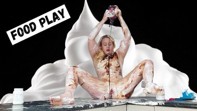 Food play marshmallow chocolate sauce messy