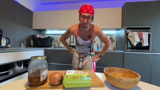 young Italian kitchen with cucumber