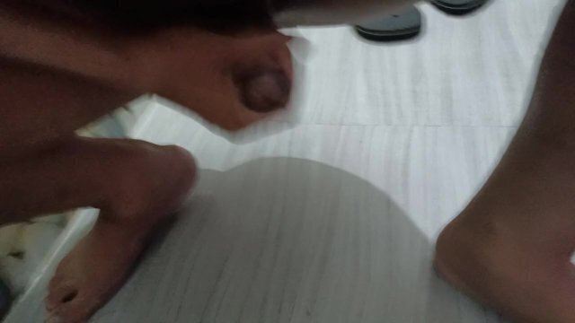 horny. ended bathroom cumming.