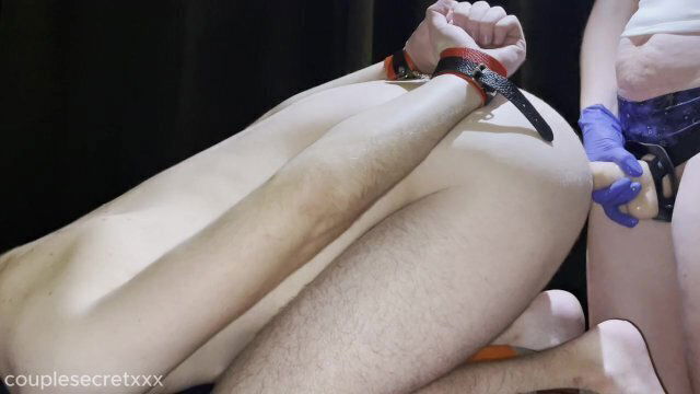 BDSM STRAP FUCK from MILF first time makes LOUD MOAN