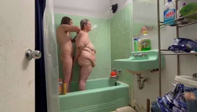 Girls Taking Soapy Shower Together Soaping Eachother Getting Nasty Together