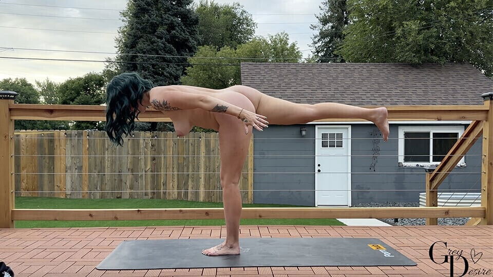 nude yoga: rebalancing practice flow grey desire