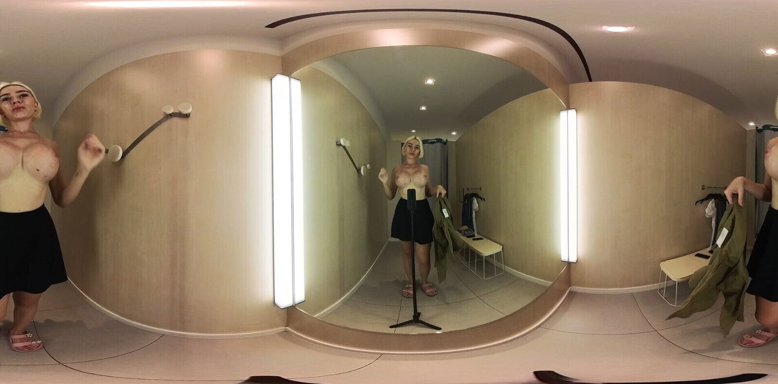 Haul transparent clothes mall. Video thru clothes fitting room. video with Alice Dali.