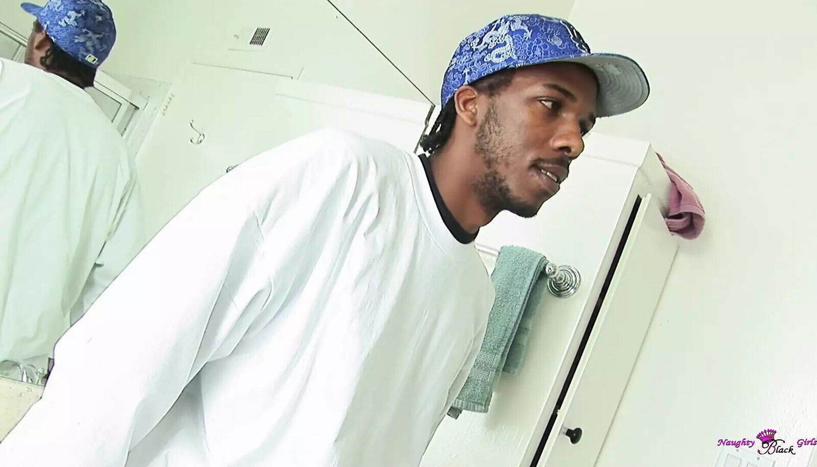 Busty Black Slut Masturbates Shower Before Getting Caught Fucked