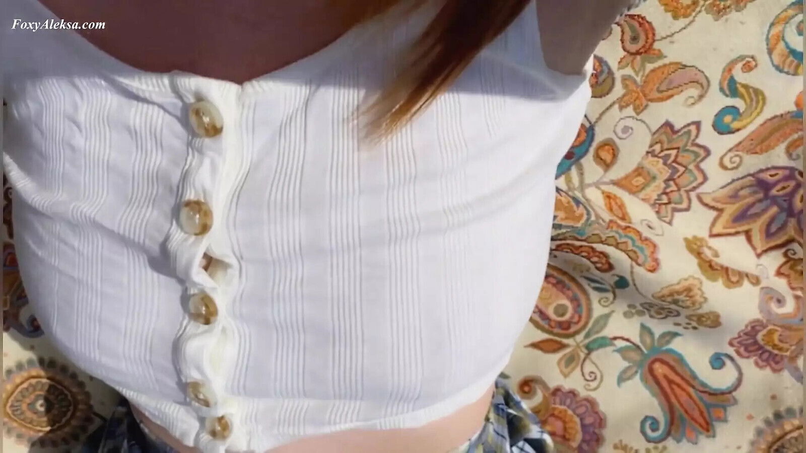 Fingers Rubing Petite Pussy Park. Masturbate Under Panties Outdoor.