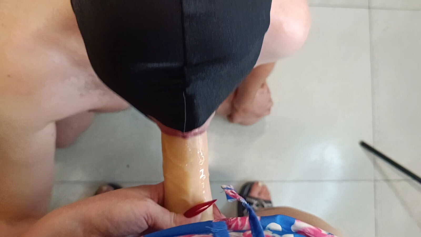 POV. Suck, suck deeper, strap-on, submissive bitch