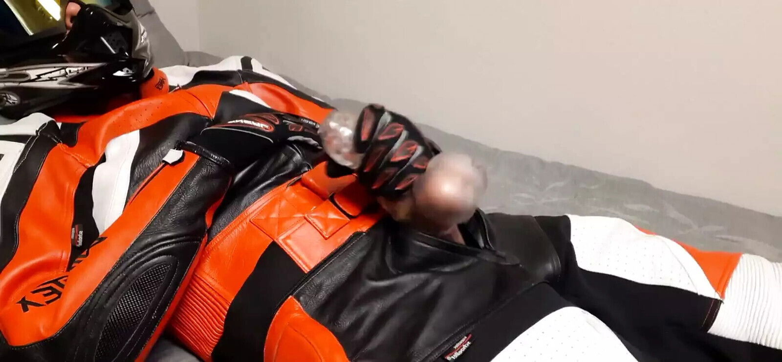 Leather Biker Jerking With Cumshot