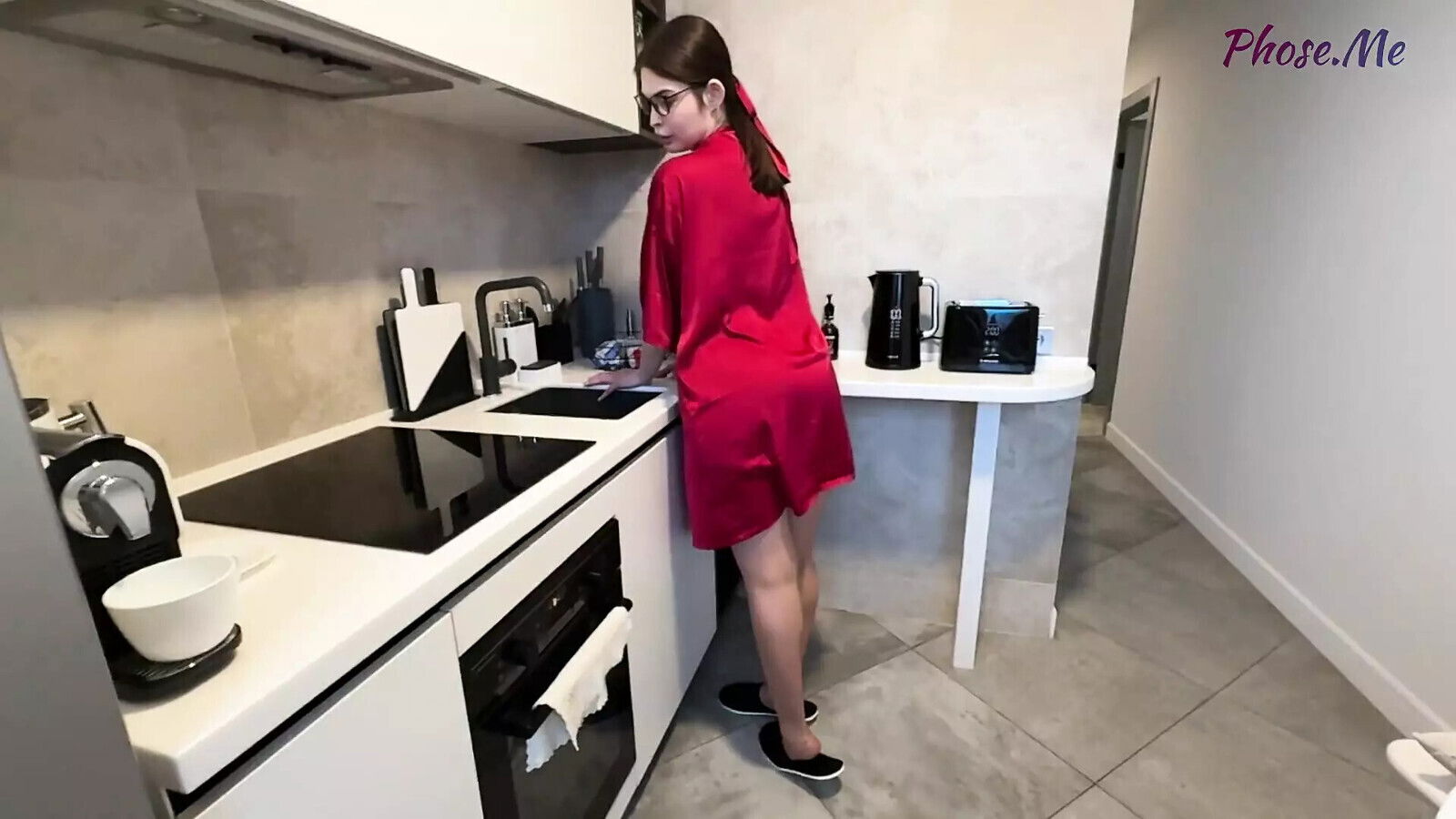 Alisa Sucks While Film Wearing Pantyhose