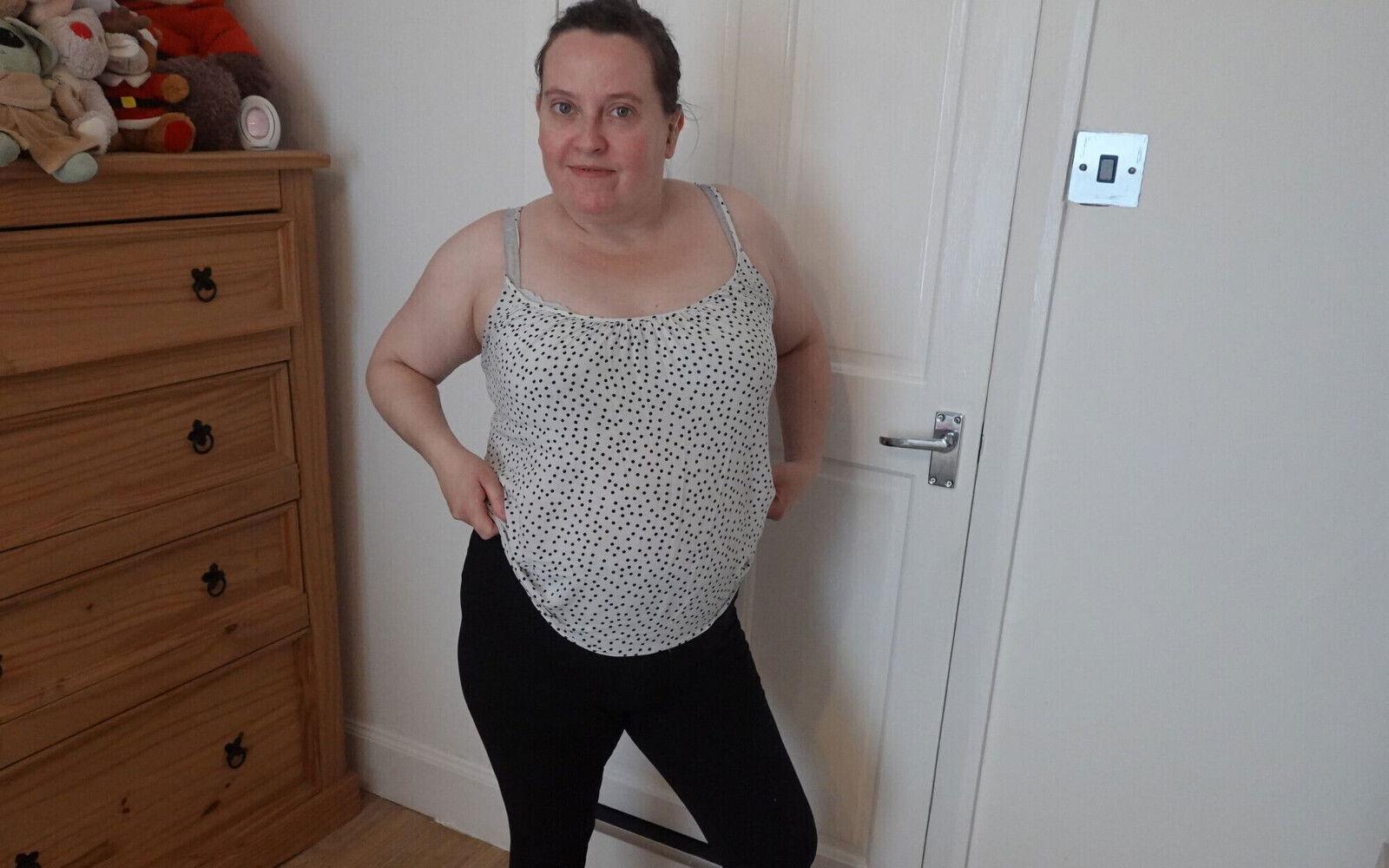 Wife Undressing Bedroom Leggings