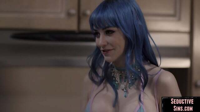 Masked blonde goddess sensual cosplay