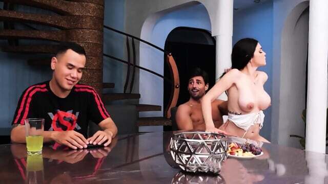 Raven Auntie Fucking While Their Cuckold Friend Watche