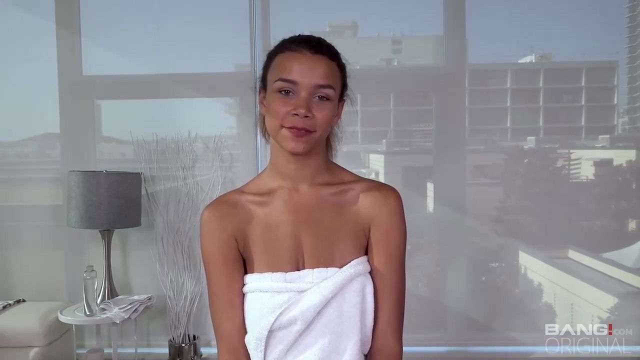 Raven Redmond sucking rock hard dick before getting inside perfectly shaved pussy