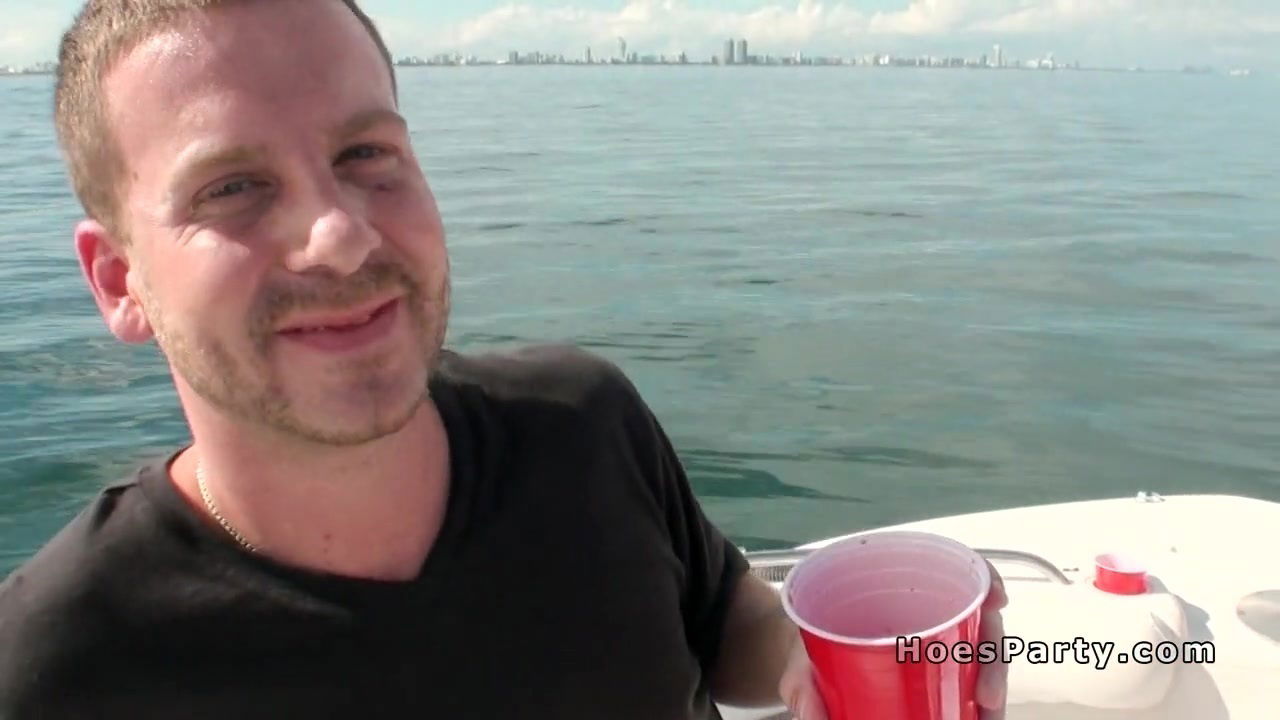 Sexy babes bikinis partying boat