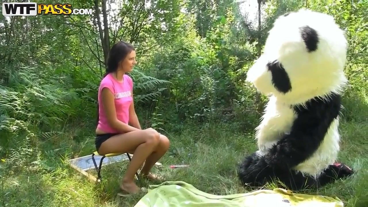 Molly fucked horny panda right woods