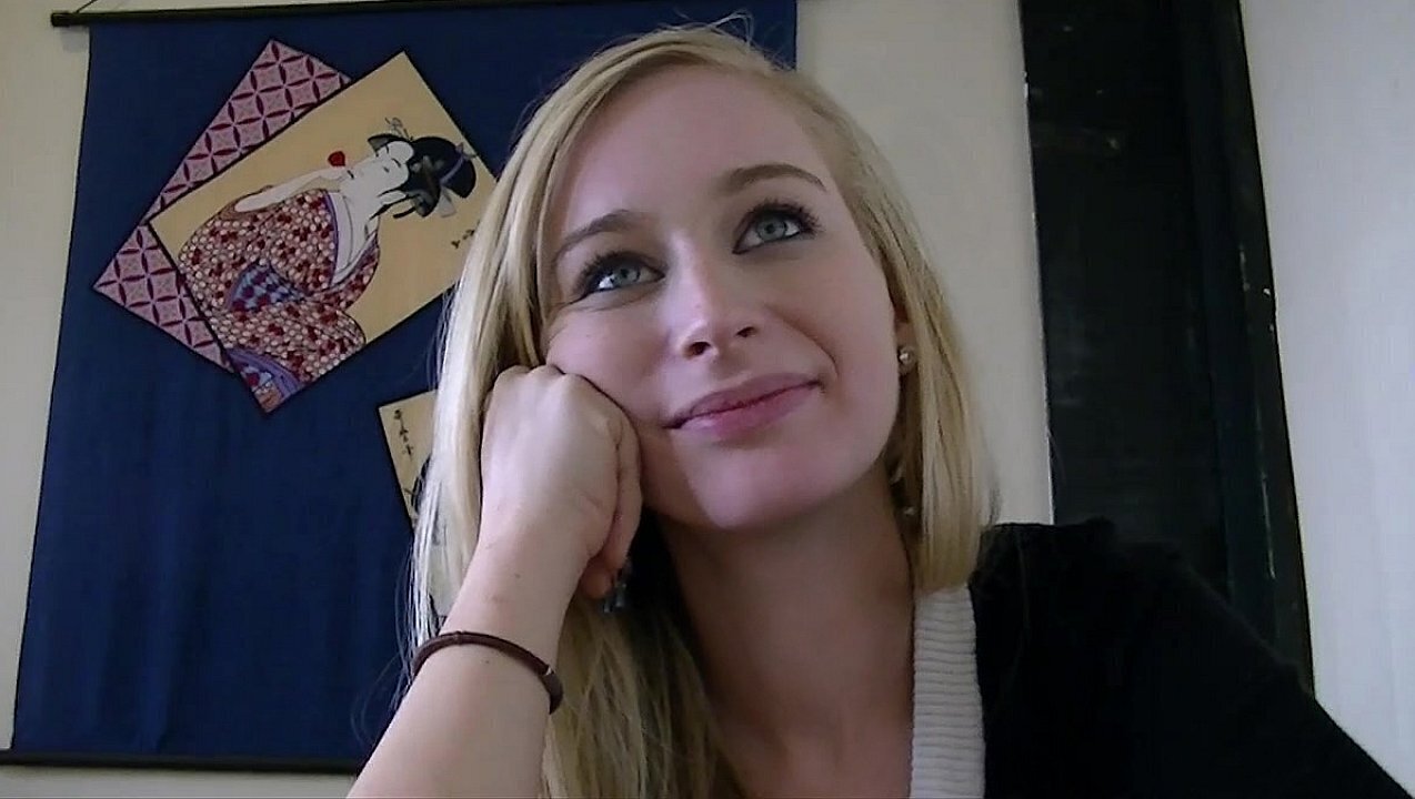 Horny chick Stacie flashing boobs pussy