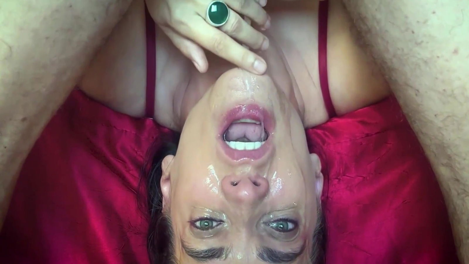 Upside Down Deep Throat With Balls Face Mila Rabbit