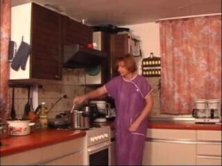 Milf spanked and fucked in kitchen