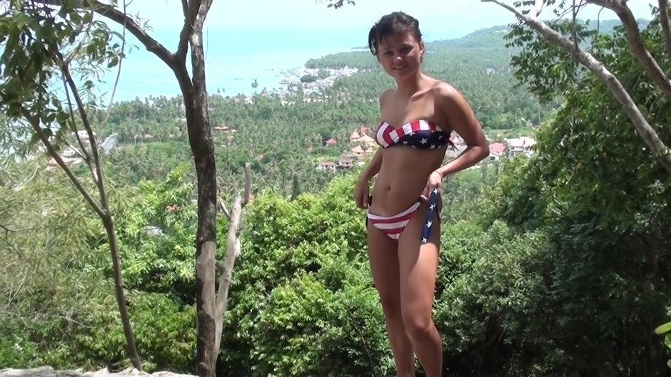 Bella Margo pair lovers made outdoor scene